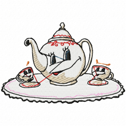 Teapots Embroidery Design 4 Teapots Embroidery Design 4